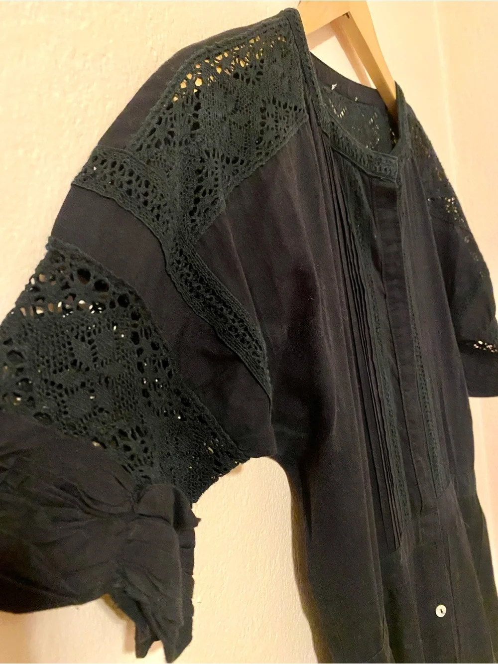 Loveshackfancy Cotton Edie Crochet Maxi Midi Lace Dress Black Small - Picture 7 of 16